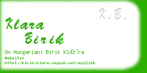 klara birik business card